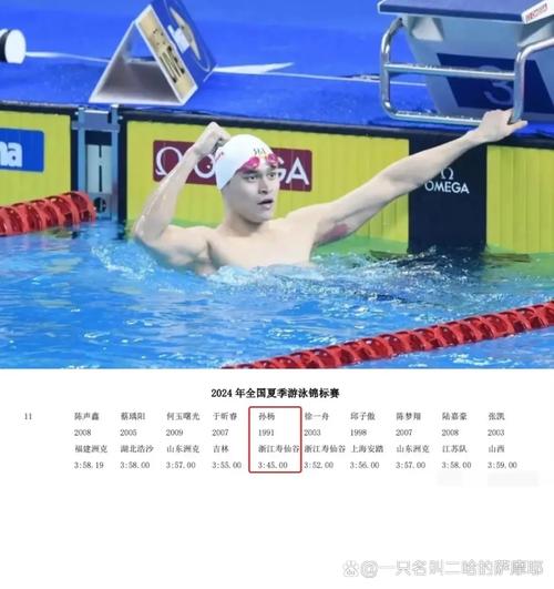 孙杨自由泳最佳成绩,孙杨自由泳纪录