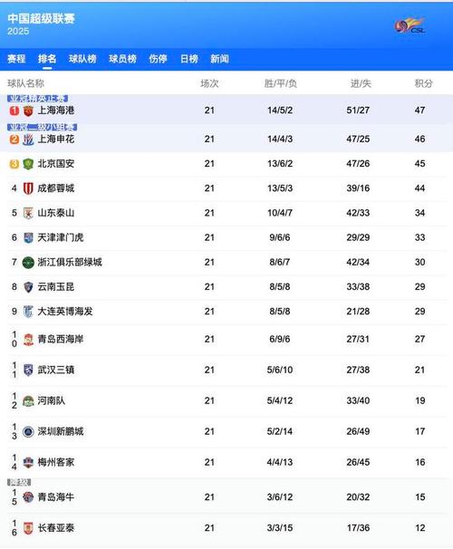 中超最新积分榜争冠保级,中超积分榜最新排名第26轮?